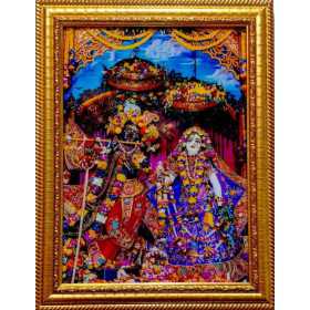 Radha Krishna Lamination Photo Frame 8×11 | ISKCON Mayapur Store